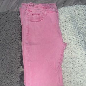 Pink bootcut jeans